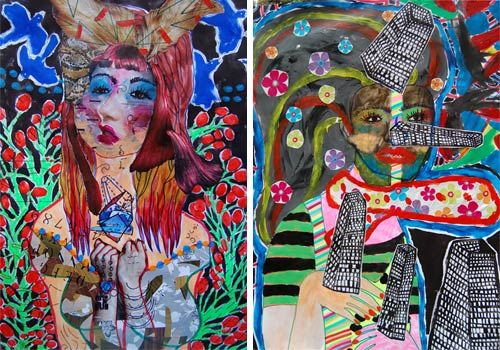 Colorful Mixed Media paintings