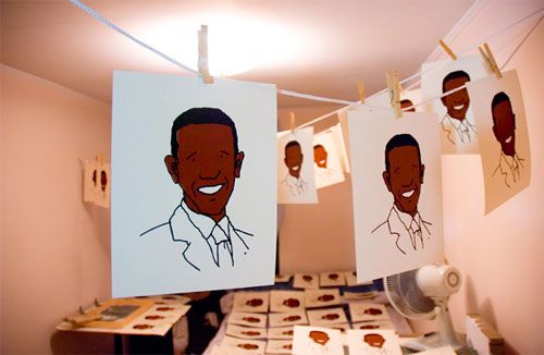 Drawings of the 44th President.
