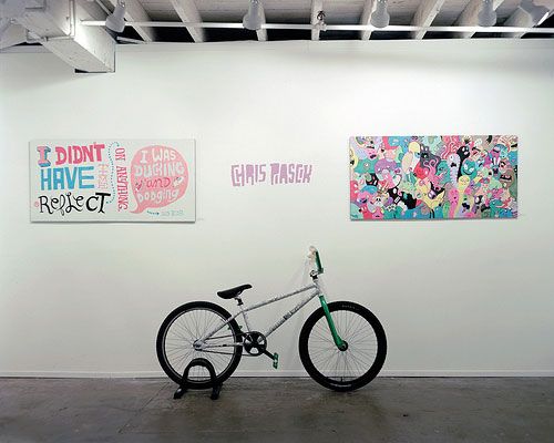 A bicycle in an art gallery