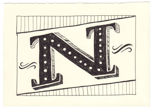 Drawing of the Letter N.