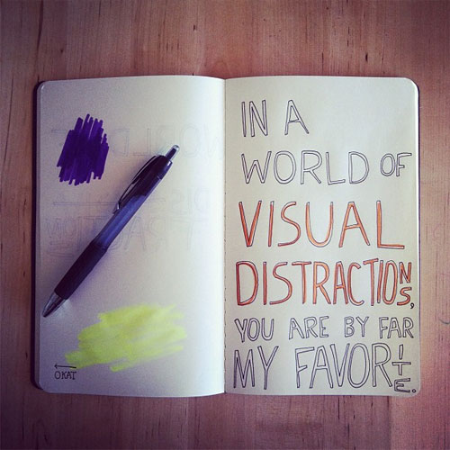 Visual Distraction on a sketchbook.