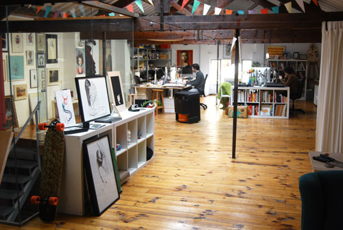 Image of the inside of an art studio