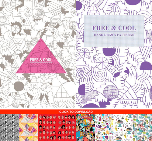 Free and cool hand drawn patterns.