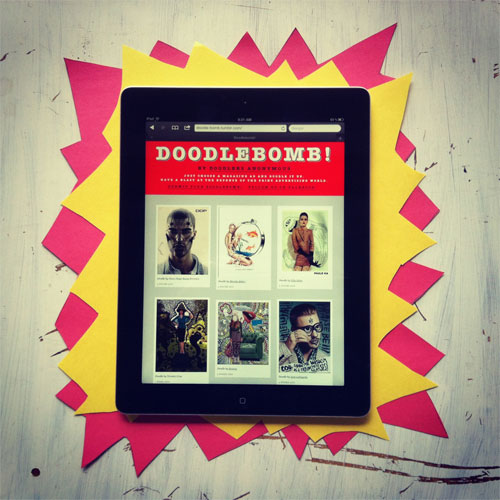 Doodlebomb on a tablet.