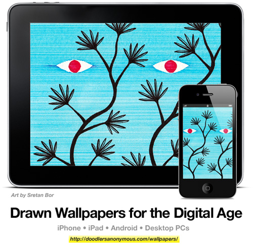 Promotional image for the 6th edition of the drawn wallpapers artist feature