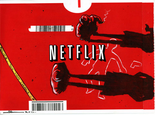 Netflix envelope with drawing on it.