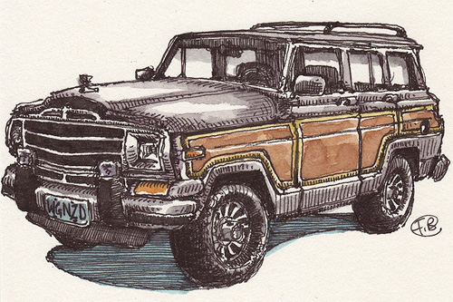 Drawing of a car.