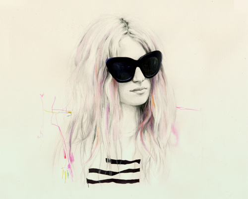Portrait of a girl with sunglasses.
