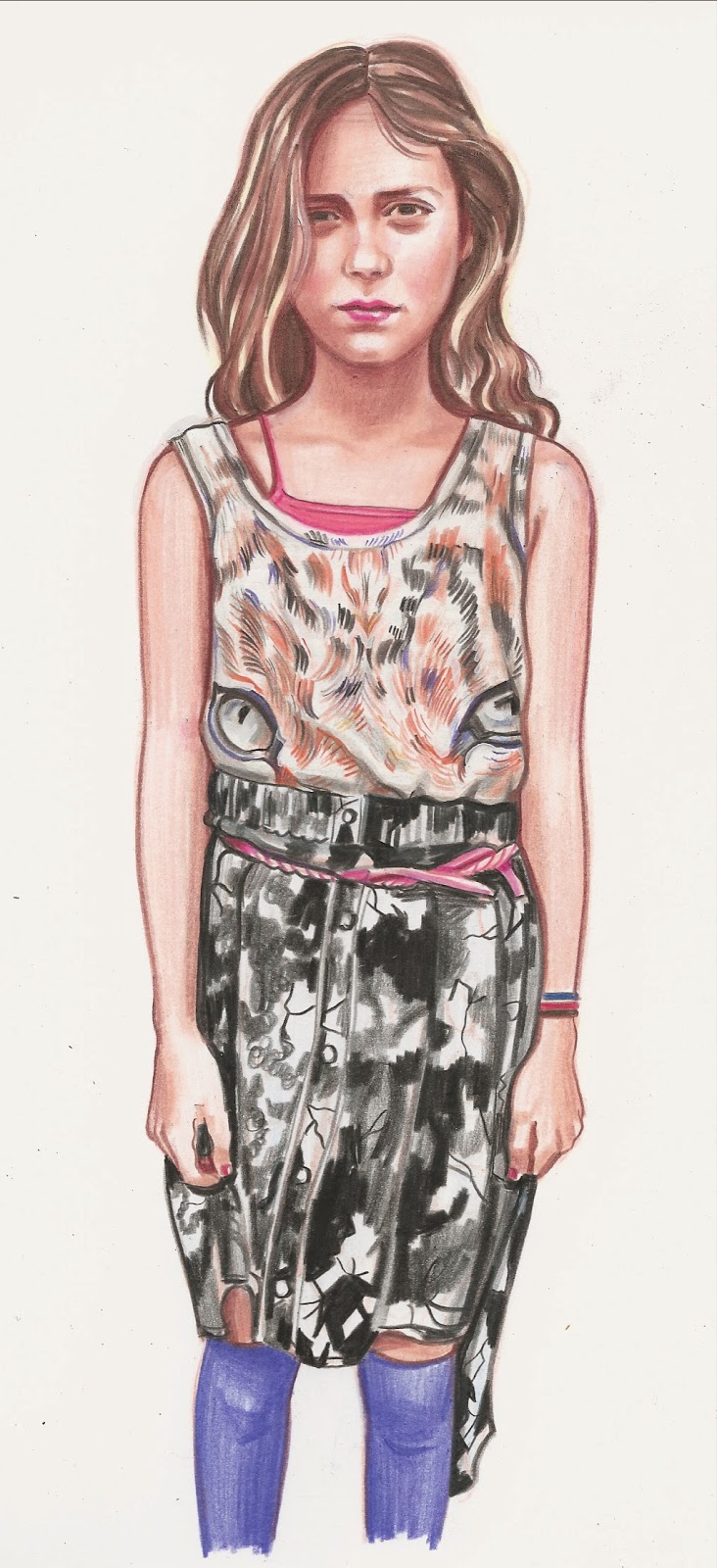 Sketch of teen girl.
