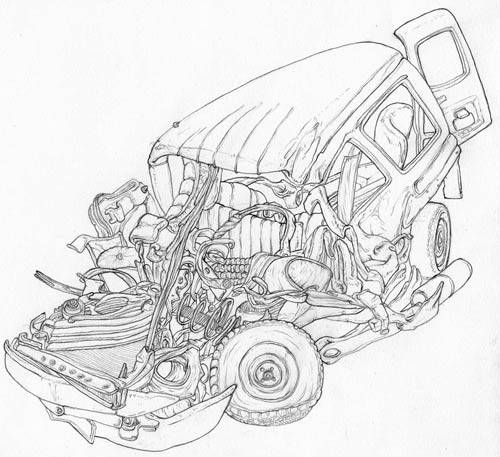 Car Crash drawing