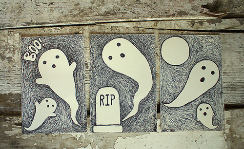 Triptych of various ghosts