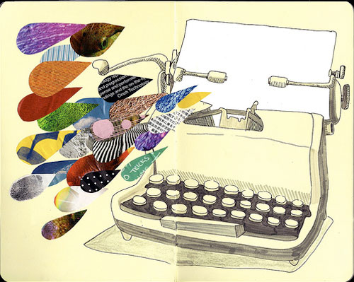 Drawing of a type writer