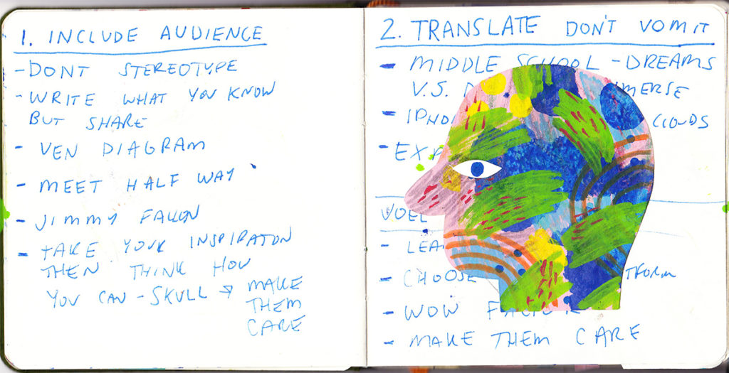 Sketchbook with rules.
