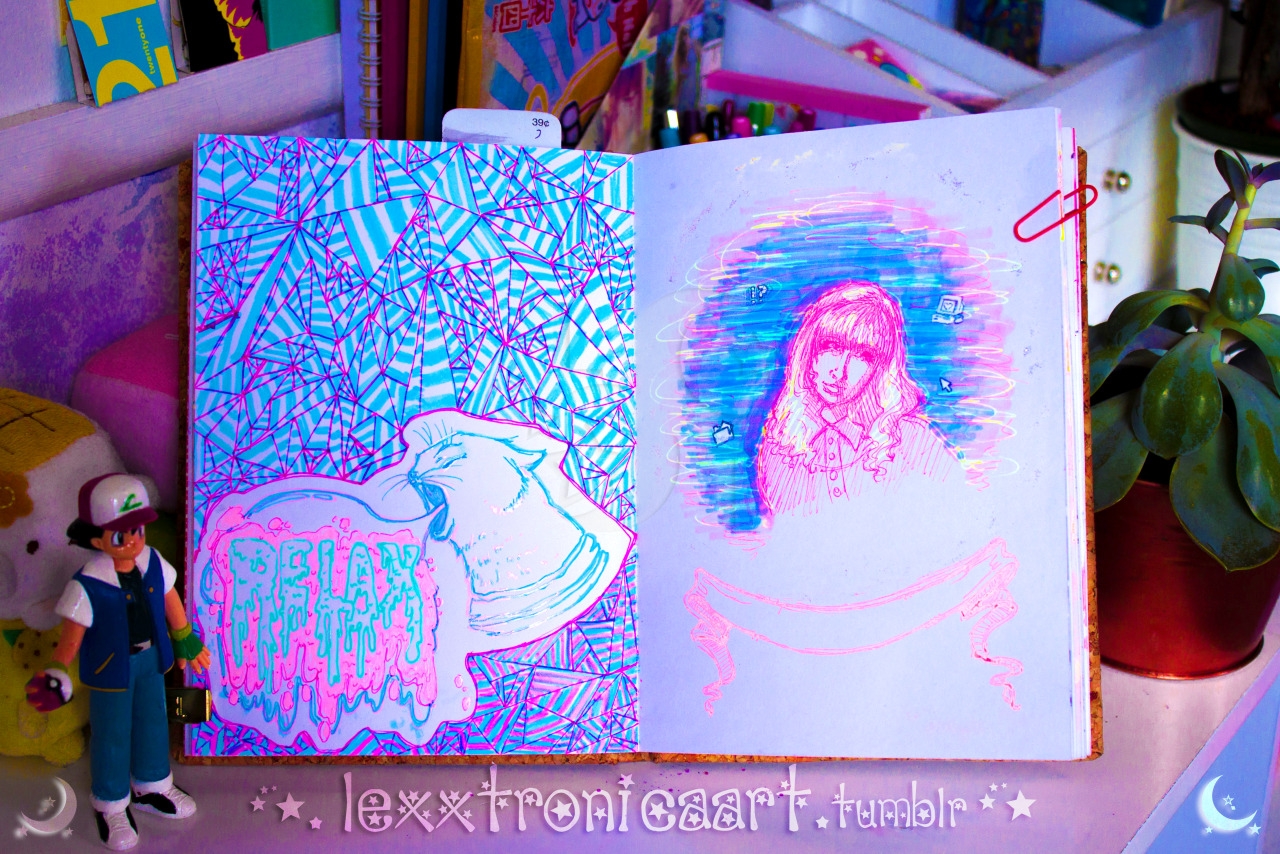 Neon and pastel journal.