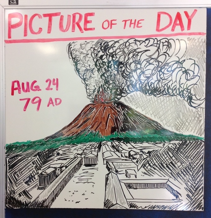 Drawing of Picture of the day of a volcanoe.