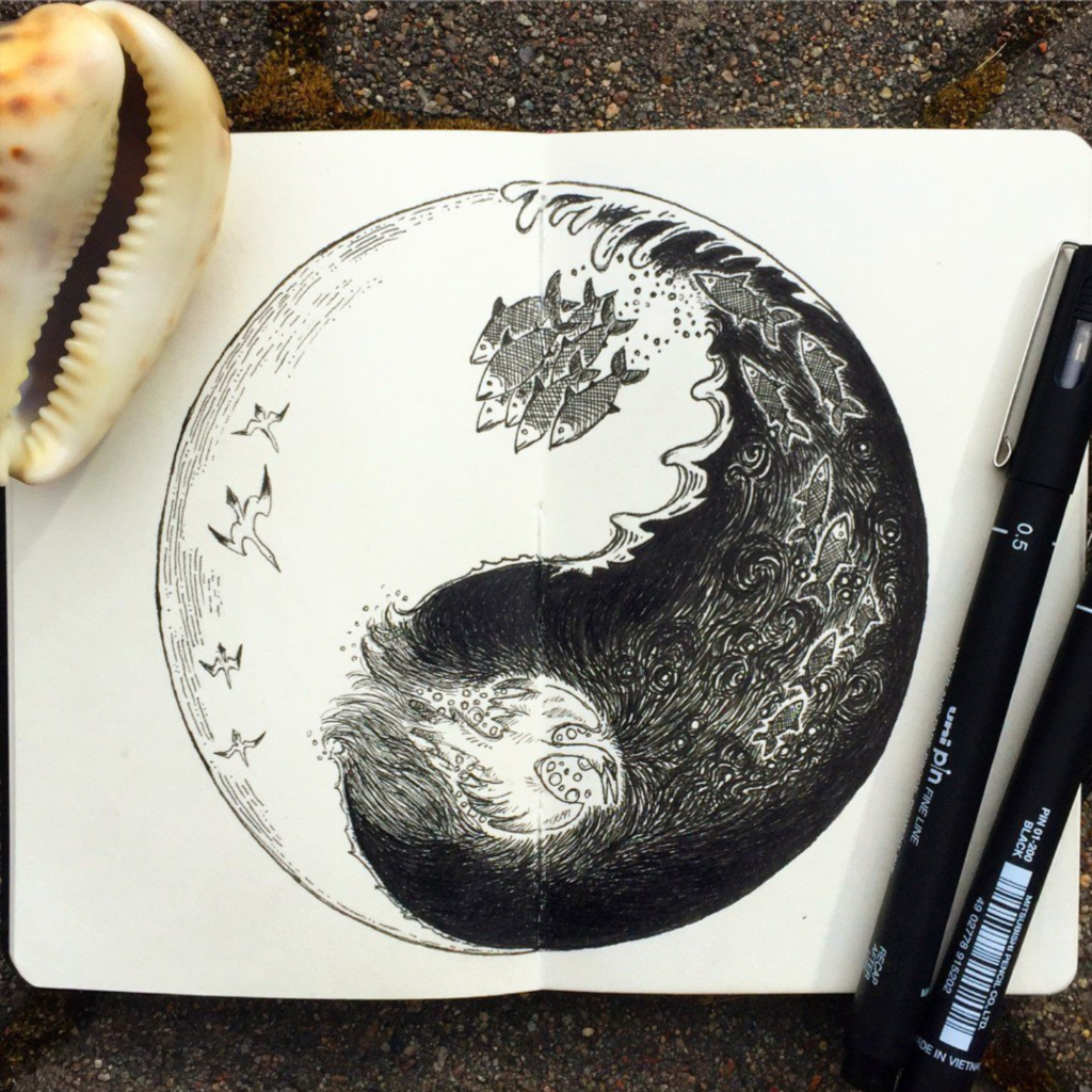 Doodle of yin and yang.