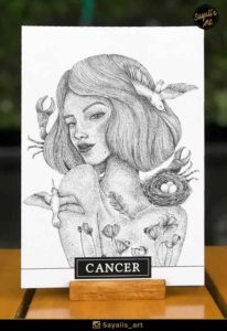 Zodiac drawing of Cancer