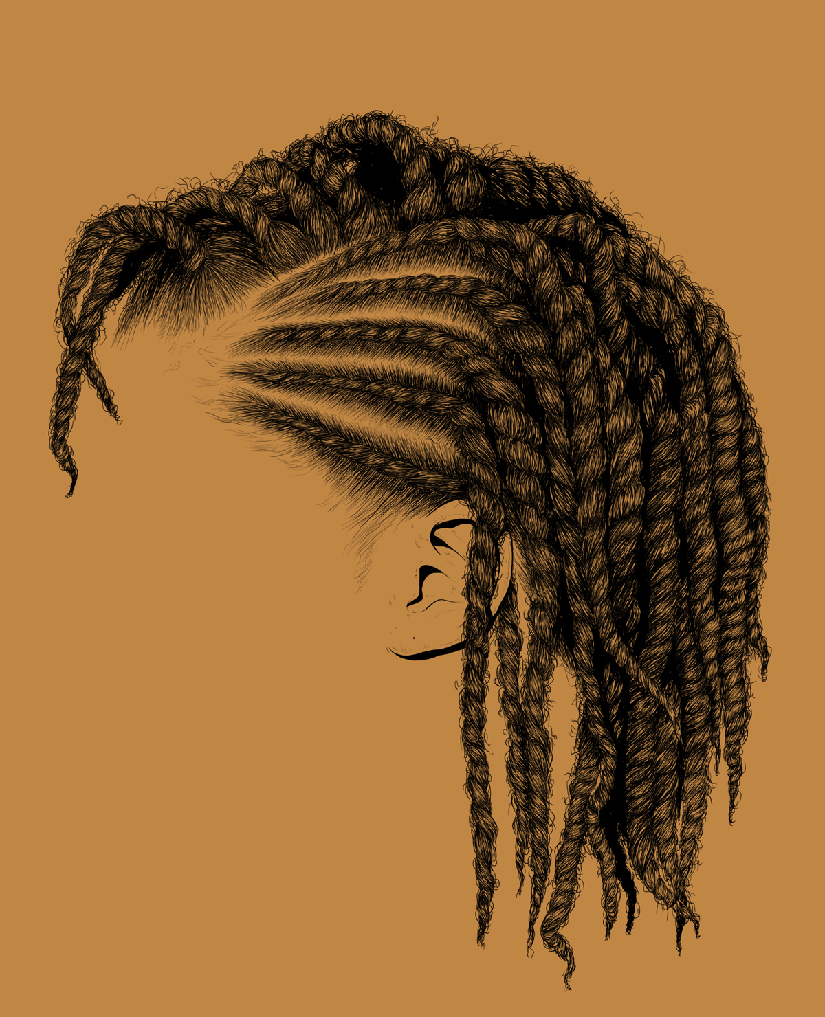 detail, hair, draw, illustrate, vectorize
