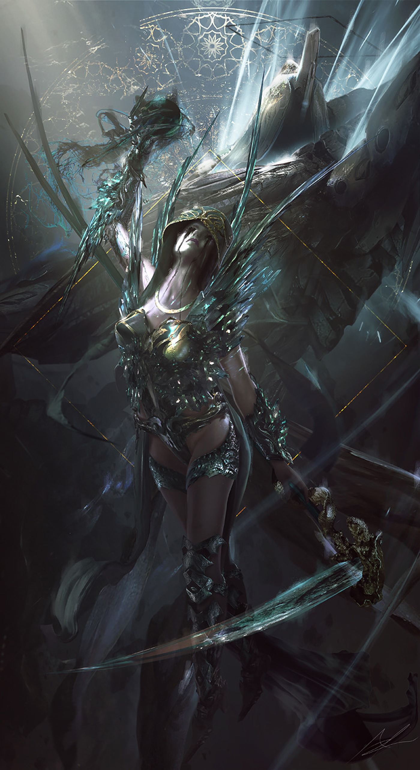 Digital Art of  Harbinger Death Women Pilot of Myths & Legends On Patreon