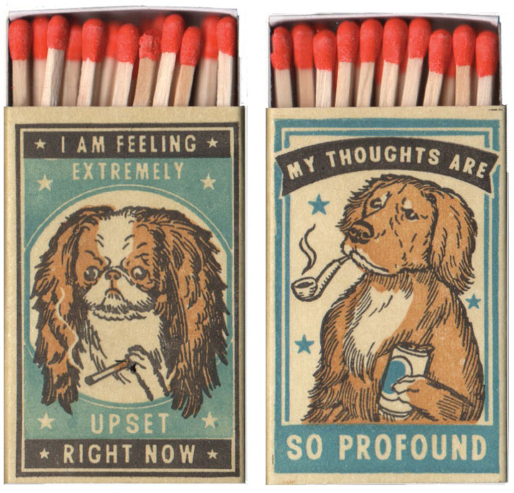 Close-up View of Two Matchbox Dog Prints