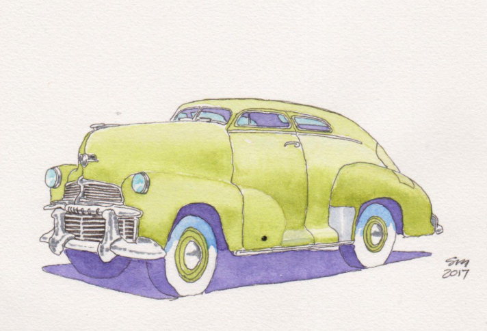 vintage car drawing, green, wheels, car, sketch