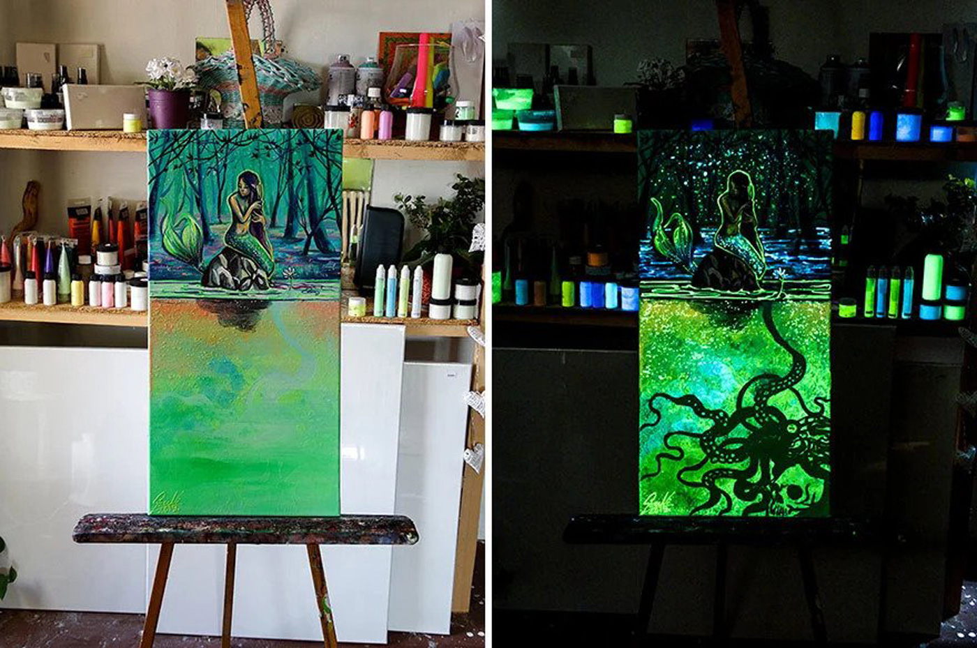 Glow In The Dark Paintings Of From The Deep