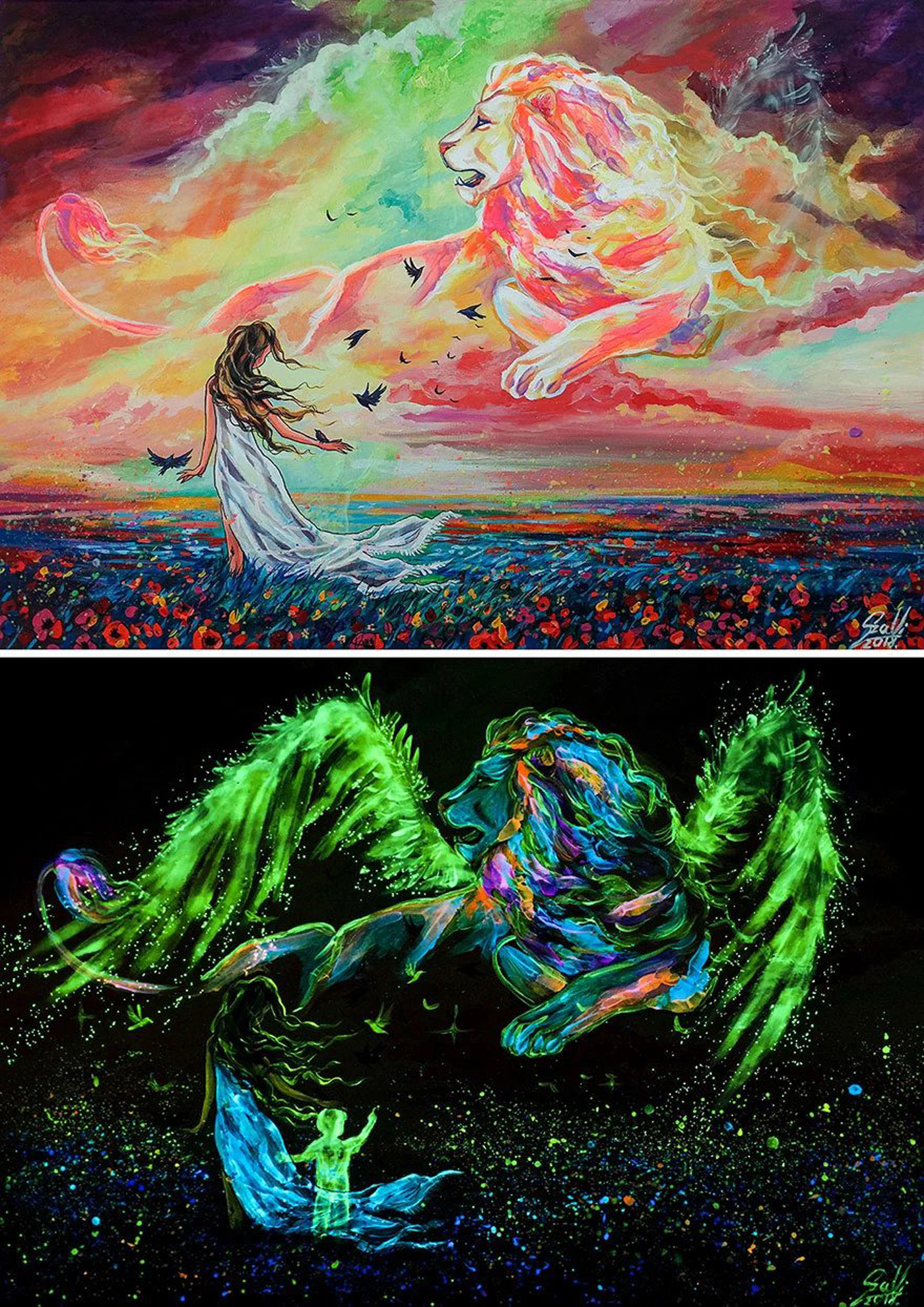 Glow In The Dark Paintings Of I Take Care Of You 