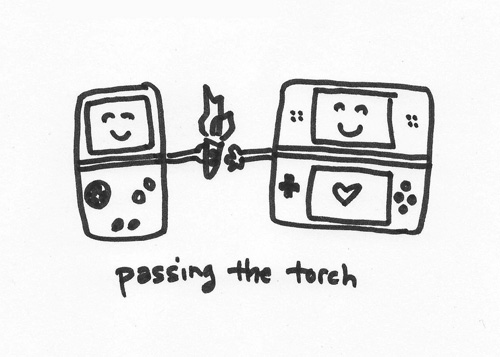 Passing the Torch Doodle Gameboy Doodle