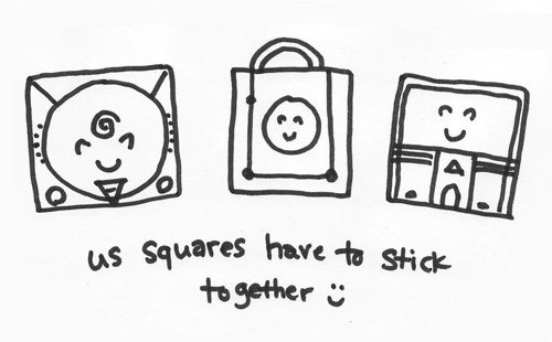 Squares Stick Together GameCube Doodle