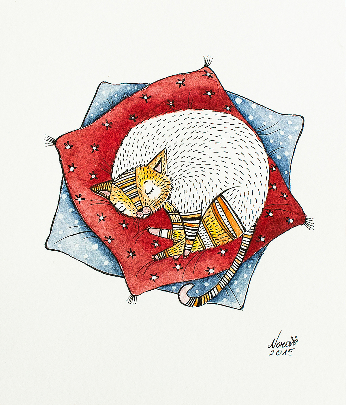 quirky cat doodle