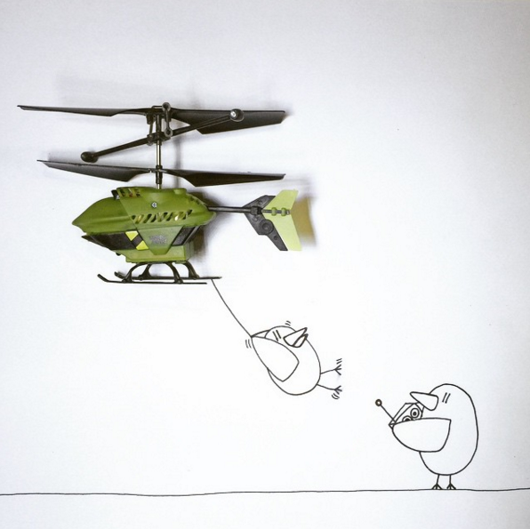 helicopter bird doodle
