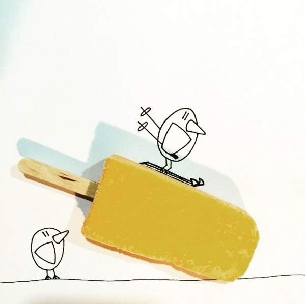 popsicle bird doodle