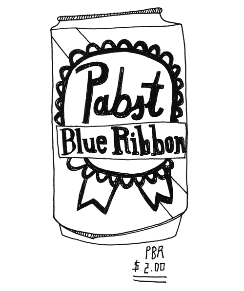 black and white beer doodle