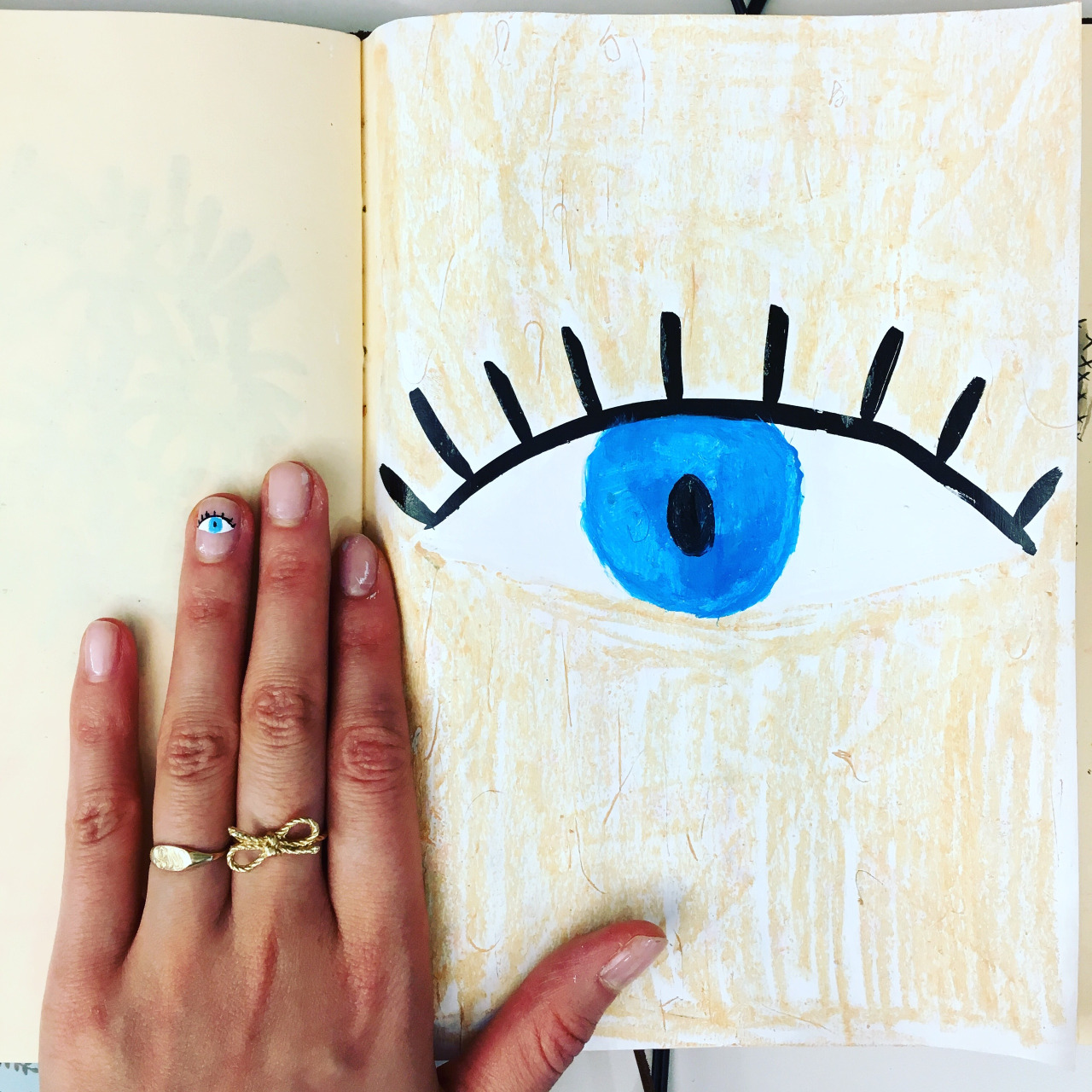 sketchbook with nail art