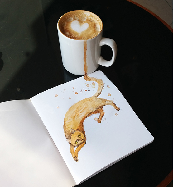 coffee cat sketchbook