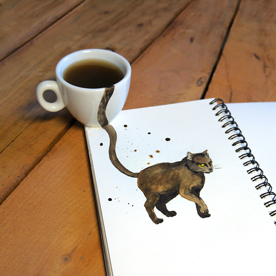 coffee cat sketchbook