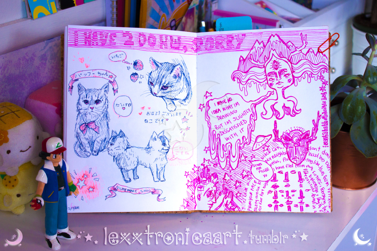 neon pastel sketchbook