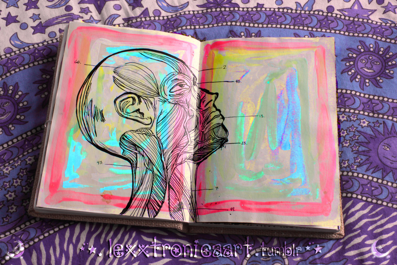 neon pastel sketchbook