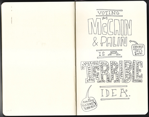 political doodle sketchbook