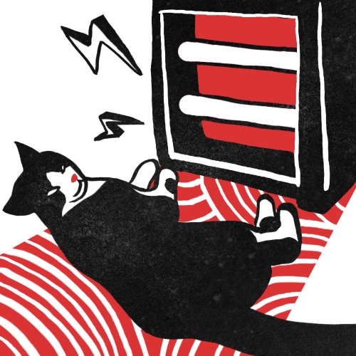 cat illustration, TV gif