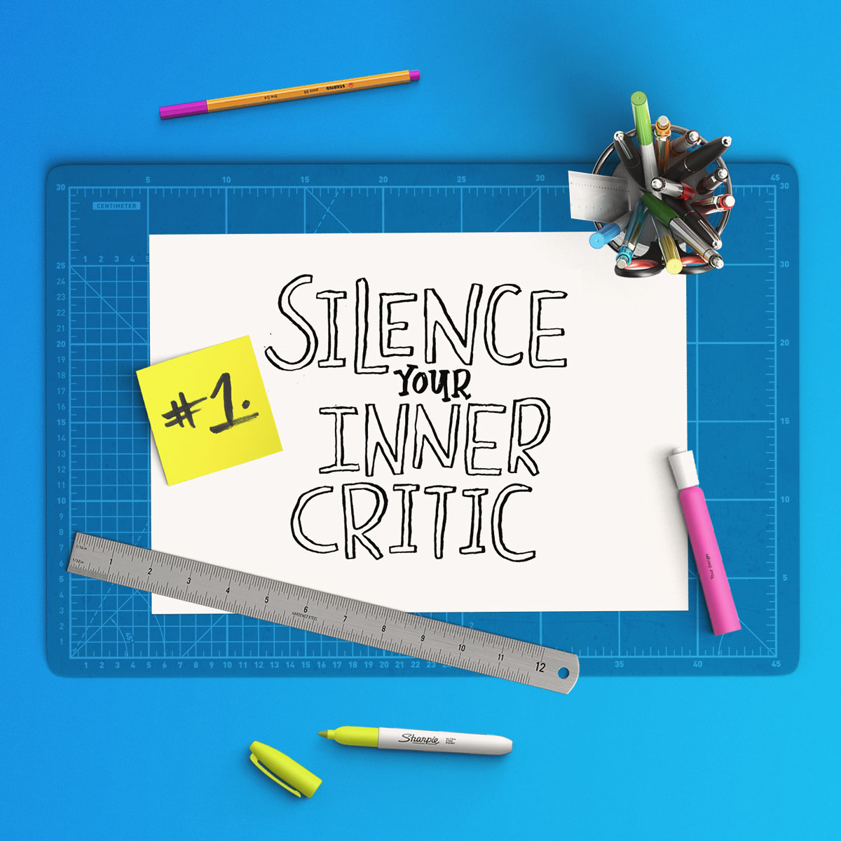 silence your inner critic, overcoming blank page, blank sketchbook