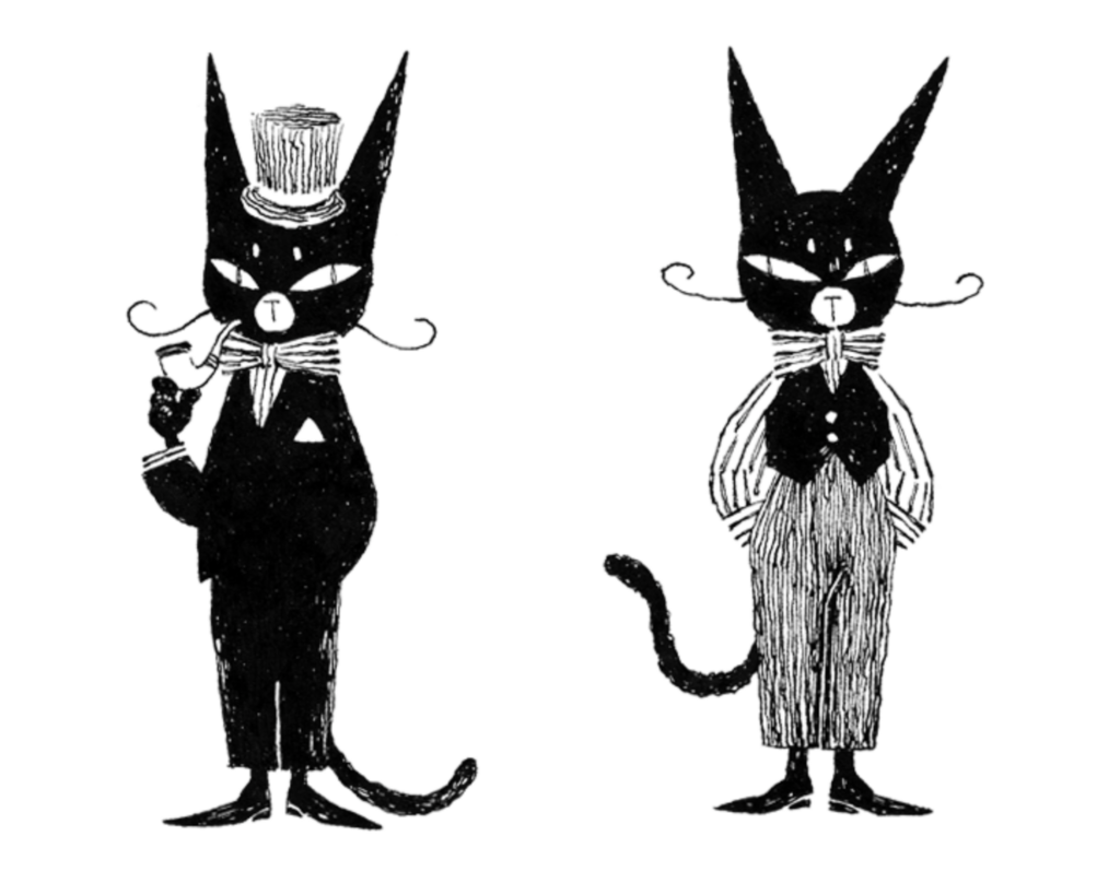 Two cats wearing gentlemen's clothing