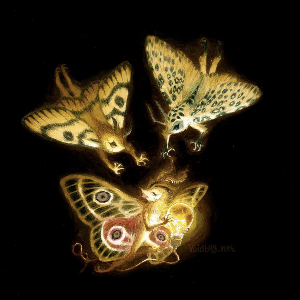 Painting of moths
